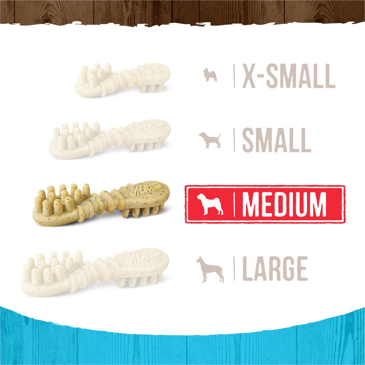 Merrick Fresh Kisses Mint Breath Strips Medium Brush Dental Dog Treat - Value Box (22 ct) Merrick
