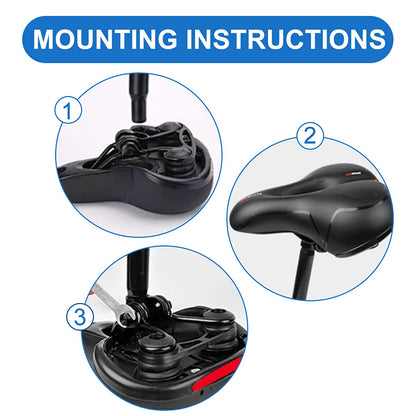 Roryimke Comfortable Bike Seat Replacement Bike Saddle Dual Shock Absorbing Ball Anti-Slip Bicycle Saddle Waterproof Bicycle Seat for Men Women Universal Fit for Exercise Indoor Mountain Road Bikes