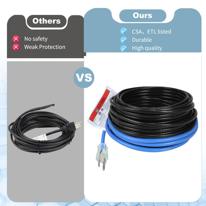 TOPDURE 60FT Roof & Gutter De-Icing Cable, 5W/ft Heat Tape 🍁 All In One Marketplace Canada