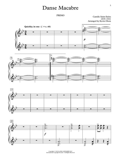 Halloween Classics for Two | Piano Duets Sheet Music for 1 Piano 4 Hands Intermediate Players | Arranged by Kevin Olson | Classical Duet Songbook for Recitals Teaching and Seasonal Performance