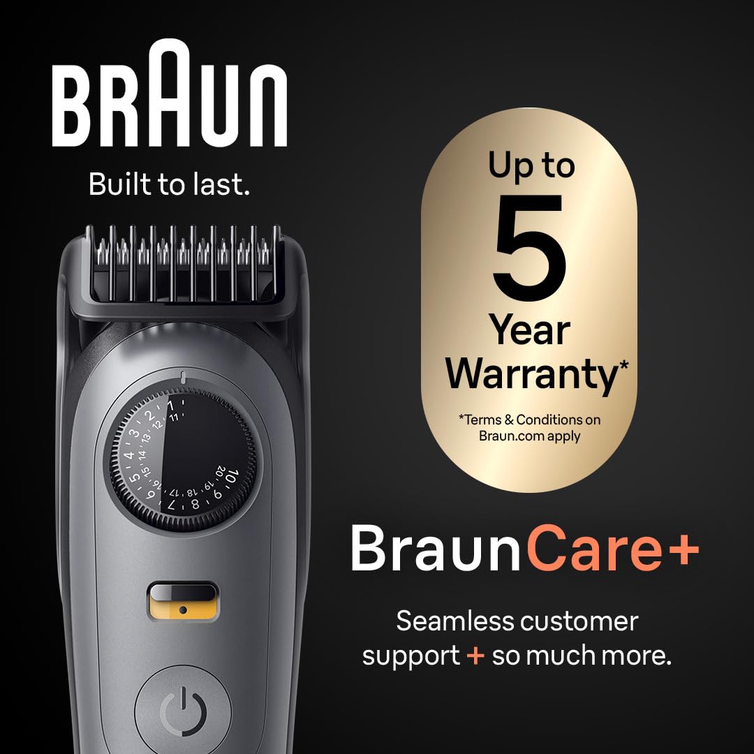 Braun All-in-One Series 5 Trimmer Kit, 40 Lengths, Ultra Sharp Blade, AIO 5510, Moonstone Grey - Available at All In One Marketplace Canada