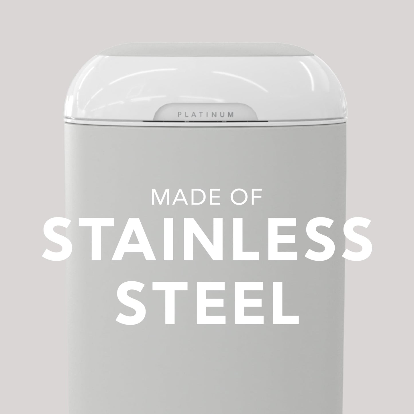 Diaper Genie Platinum Diaper Pail, Stone Grey - Made in Durable Stainless Steel and Includes 1 Easy Roll Refill with 18 Bags - Available at All In One Marketplace Canada
