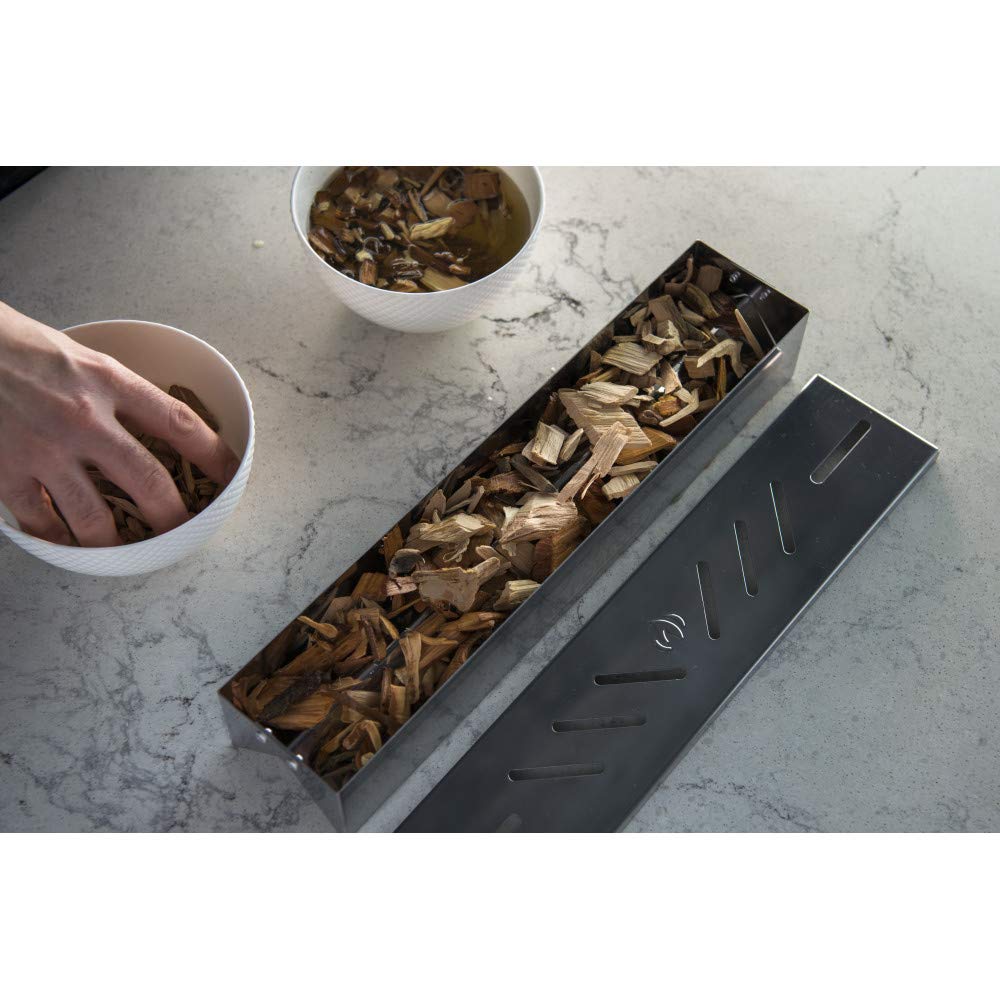 Napoleon Stainless Steel Smoker Box 67013 Add Smoky Flavor to BBQ, Easily Turn Gas Grill Into Smoker, Add Wood Chips or Chunks to Smoke Food on Barbecue Napoleon