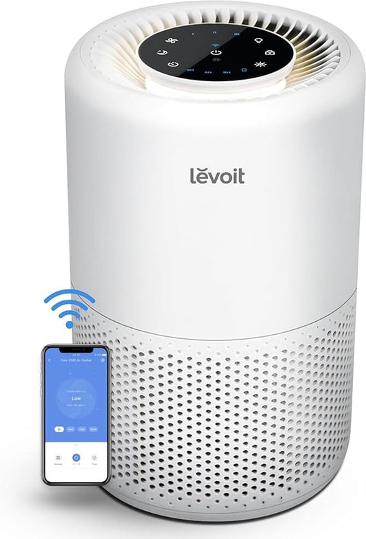 Levoit Air Purifiers for Bedroom Home, Smart & Voice Control, AHAM VERIFIED, 3-in-1 Air Filter for Allergens, Pollen, Dust, Odor, Smoke, Quiet Sleep Mode and Timer, Core 200S-P