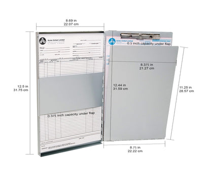 Westcott Side-Hinged Sheet Holder, Letter Size (9" x 12"), Durable Aluminum Clipboard Folder with Steel Clips, 30-Page Capacity, Secure Document Storage for Office, Field, and Industrial Use (38012) Westcott