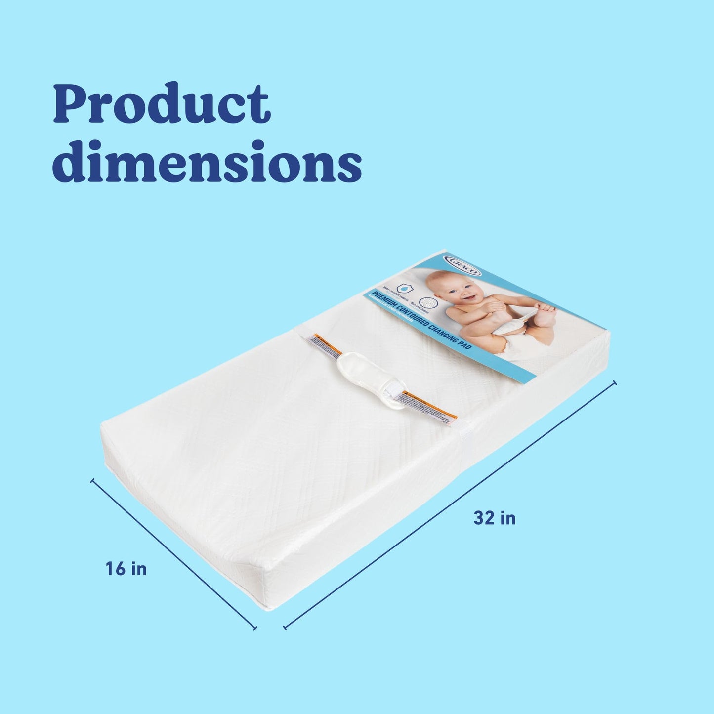 Graco Premium Contoured Changing Pad – GREENGUARD Gold Certified, Water-Resistant, Ultra-Soft Buckle Cover, Contoured Baby Changing Pad, Fits Most Standard-Size Changing Toppers, Non-Skid Bottom 🍁 All In One Marketplace Canada