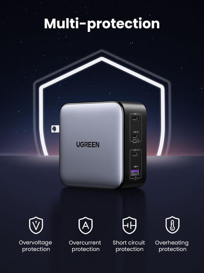 UGREEN Nexode 100W USB C Charger Block, 4-Port GaN Charger Block Fast Charger Compatible for MacBook Pro/Air, iPhone 17 Pro Max/iPhone Air, iPad Pro, Galaxy S26 S25, Pixel, Steam Deck, Black - Available at All In One Marketplace Canada