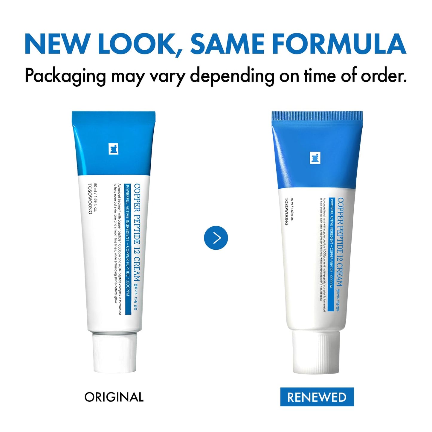 TOSOWOONG Copper Peptide 12 Cream, 99% Purity Copper Tripeptide-1 (GHK-Cu), Multi-Peptide Moisturizing Cream for a Soft, Supple & Hydrated Appearance, Korean Skincare, 50ml / 1.69 fl.oz. - Available at All In One Marketplace Canada
