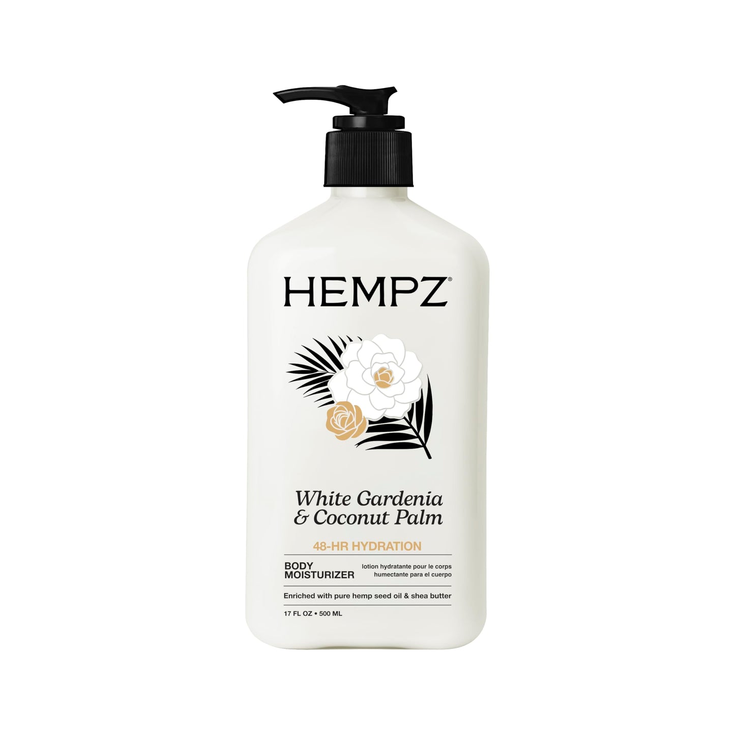 Hempz Body Lotion Moisturizer - White Gardenia & Coconut Palm - Daily Moisturizing Cream, Shea Butter, Coconut Oil - Skin Care Products, All Natural Hemp Seed Oil - 17 Fl Oz - Available at All In One Marketplace Canada