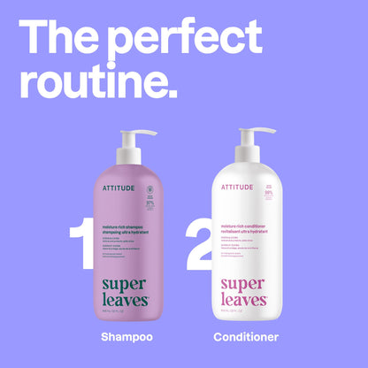 ATTITUDE Moisture Rich Hair Conditioner, Made in Canada, For Dry and Damaged Hair, Naturally Derived Ingredients, Vegan Detangler, Dermatologiocally Tested, Quinoa and Jojoba, 946 mL
