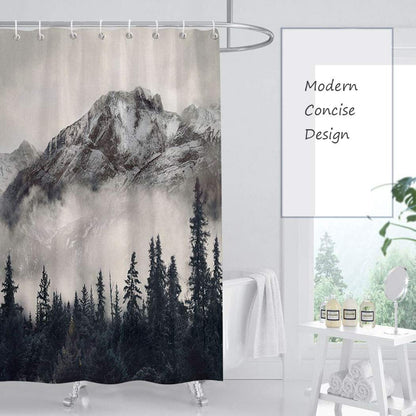 Mantto Canadian Smoky Mountain Cliff Outdoor Idyllic Photo Art Shower Curtain, National Parks Home Decor Curtain, Waterproof Polyester Fabric Bathroom Shower Curtain with Hooks 72" x 72" - Available at All In One Marketplace Canada