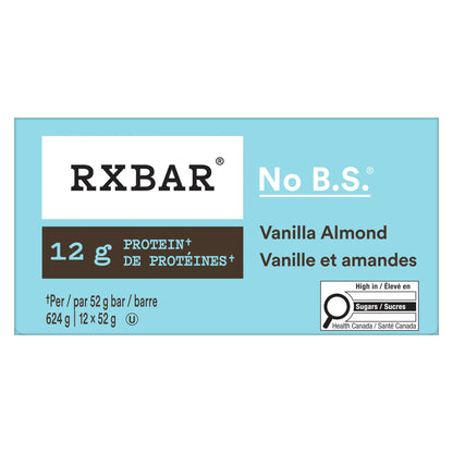 RXBAR Vanilla Almond Protein Bar – 12 Pack (52g each)