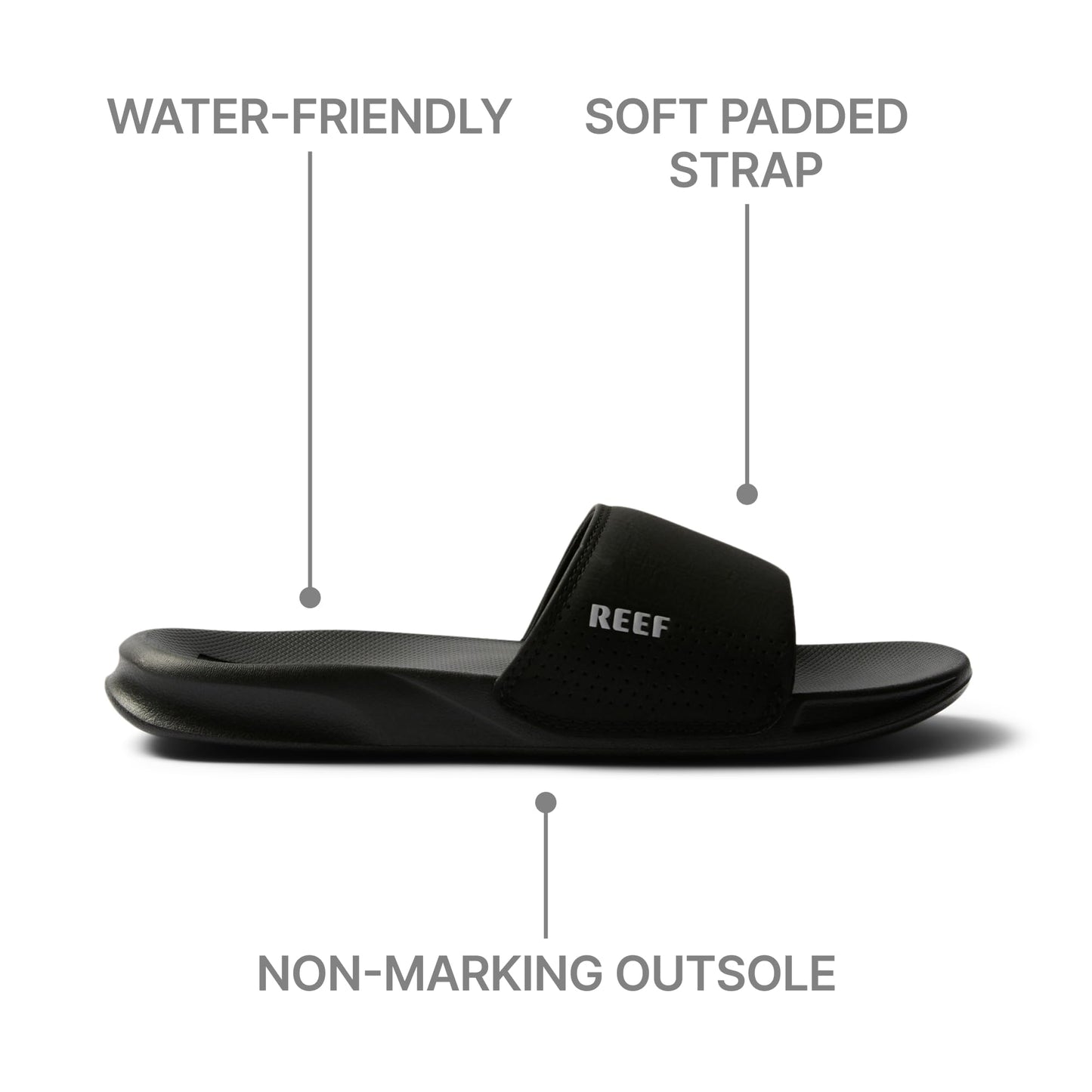 Reef Men's Reef One Slide Slides Black, Size 11M REEF