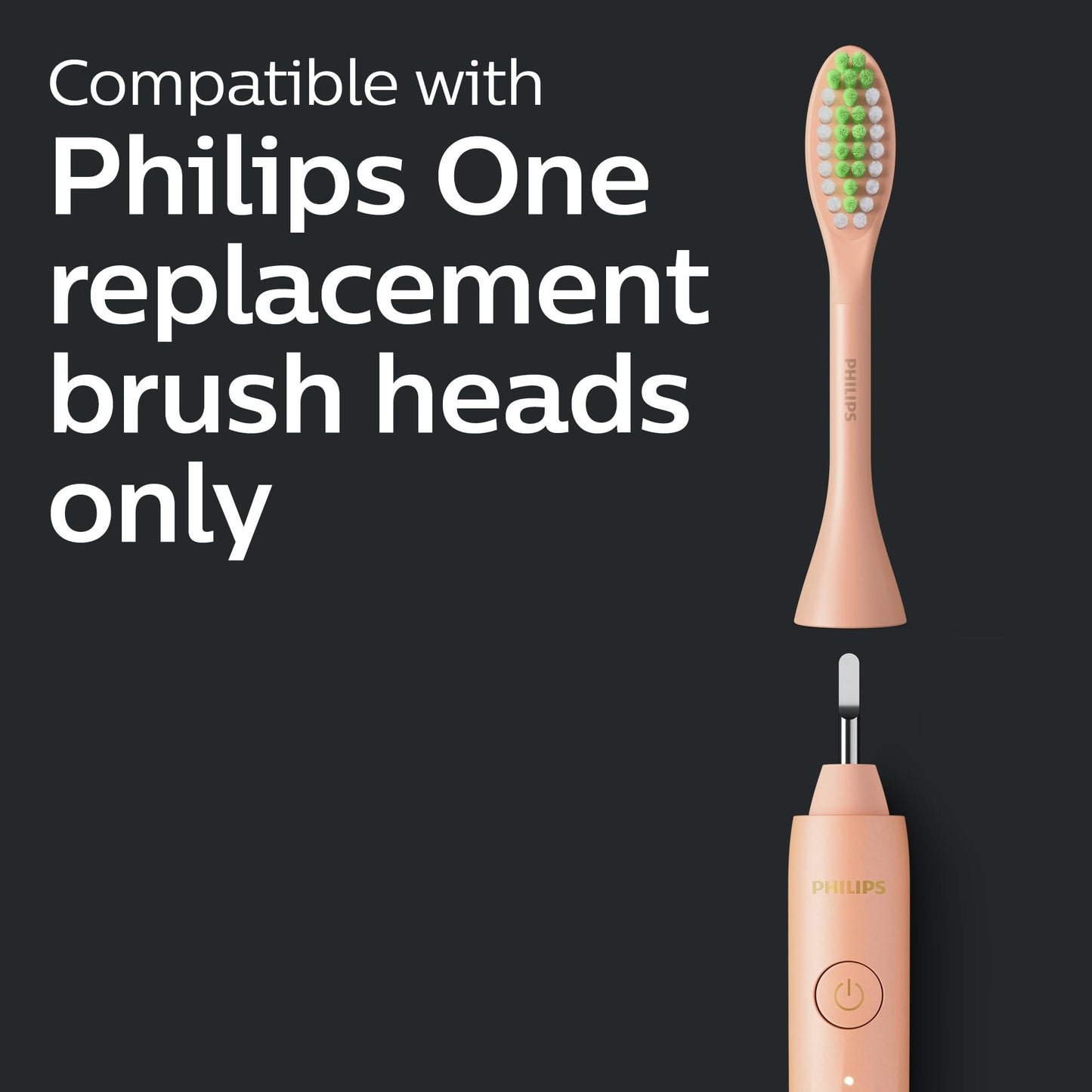 Philips One by Sonicare Rechargeable Toothbrush, 1 Brush Head, Champagne Philips Sonicare
