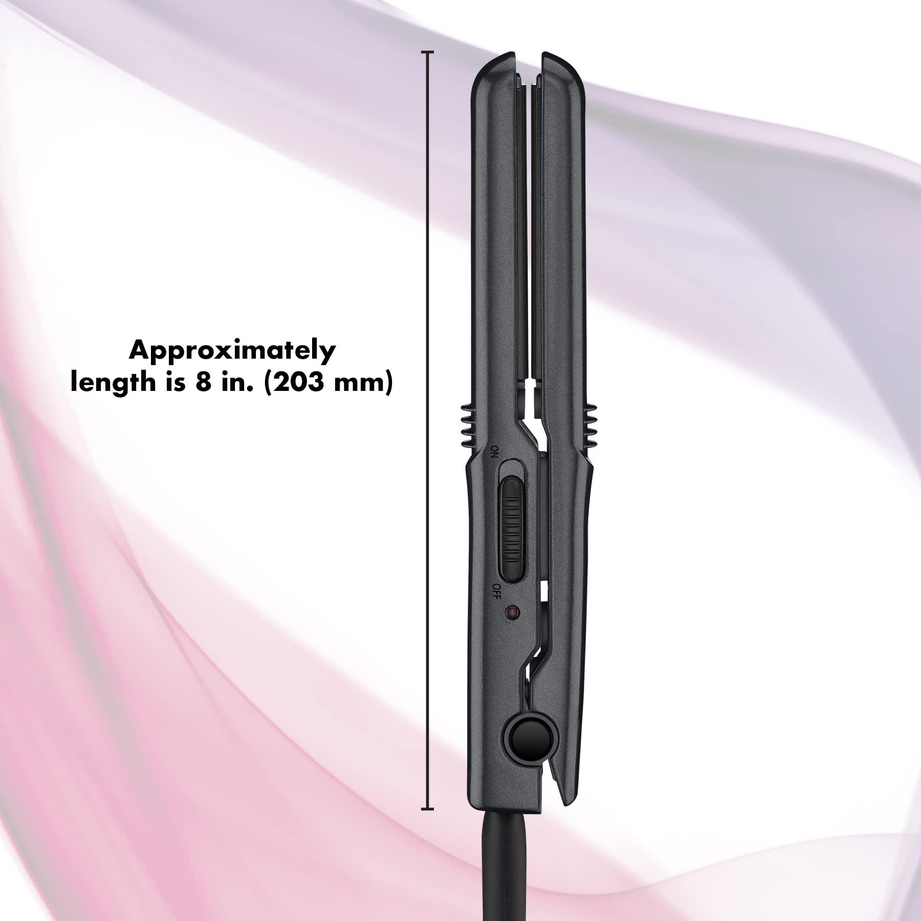 Conair Mini Pro CS80XAC 1/2-Inch Hair Straightener, 56°F (180°C) High Heat, Dual Voltage, 13mm Flat Iron, Black, Travel flat iron Conair