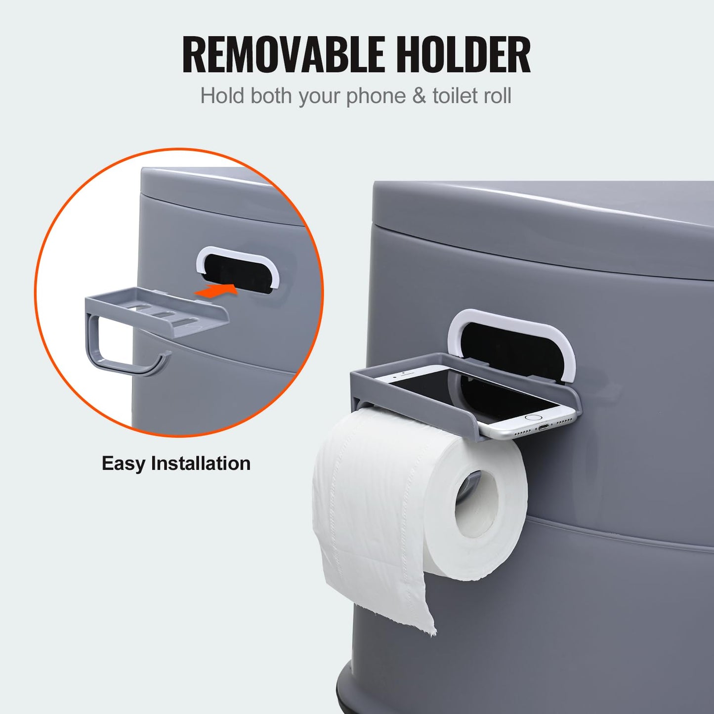 VEVOR Portable Toilet for Camping, Porta Potty with 1.3 Gal Detachable Inner Bucket & Removable Paper Holder, Commode with Dual Lids, Travel Toilet for Adults Kids Outdoor Camping Car Long Road Trips VEVOR