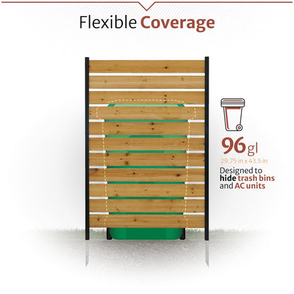 5ft H x 3.2ft W (1 Panel) No Dig Enclo Concord Cedar Wood Privacy Screen, Great to Hide Trash Cans, Decorative Patio Privacy Screen, Outdoor Fence, Air Conditioner Fence, EC18022 Enclo Privacy Screens