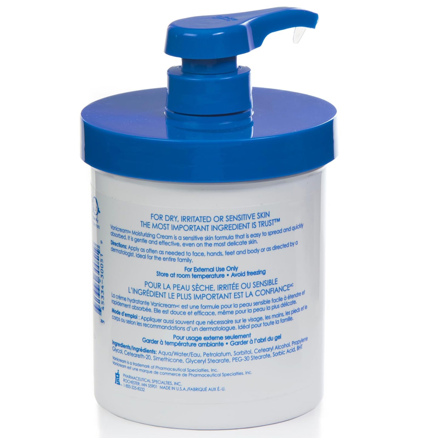 Vanicream Moisturizing Cream, 453 g – Long-Lasting Hydration for Dry, Sensitive, Irritated Skin, Face, Hands & Body, Non-Greasy, Kid-Friendly, Dermatologist Tested - Available at All In One Marketplace Canada