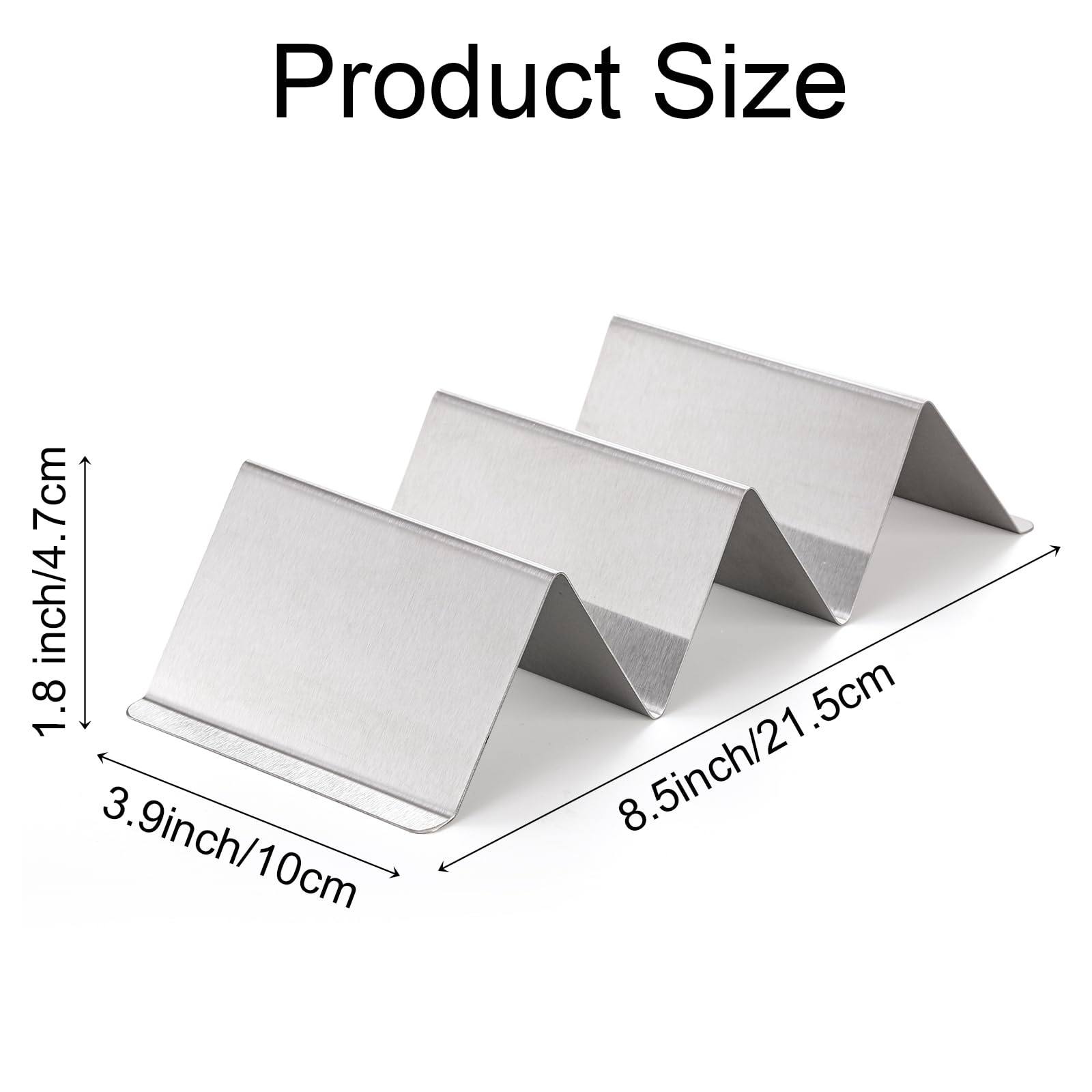 Bekith Stainless Steel Taco Holder Stand 6 Pack, Taco Holder Stand Tray with Handles, Up to 3 Tacos Each Keeping Shells Upright, Stylish Taco Shell Holders, Oven, Grill and Dishwasher Safe - Available at All In One Marketplace Canada