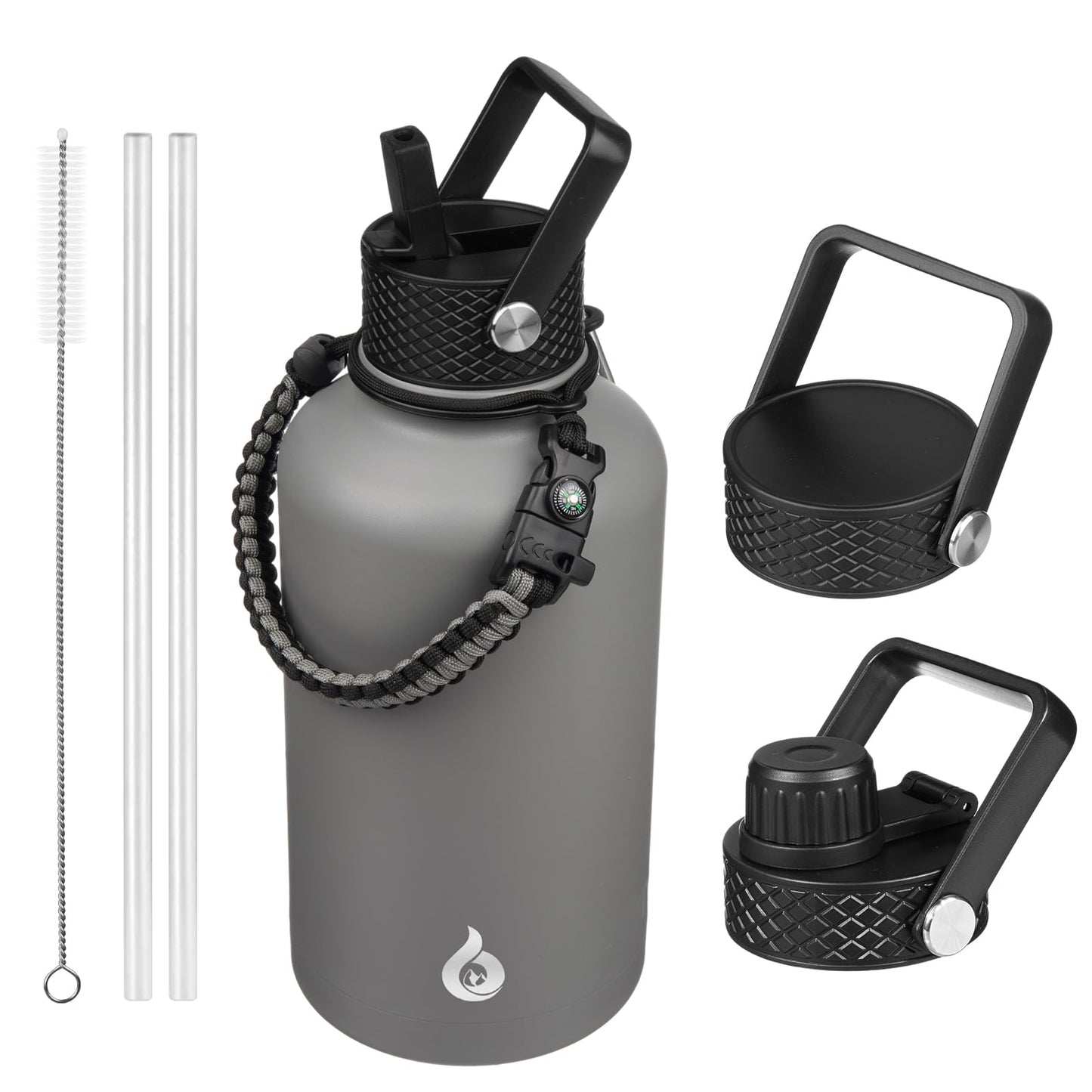 BJPKPK 64oz Insulated Water Bottle, Half Gallon Water Jug with Straw Lid BJPKPK