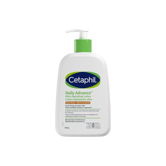 Cetaphil Daily Advance Body Lotion, Ultra Hydrating Body Lotion with Shea Butter for Dry & Sensitive Skin, 48Hr Hydration, Non-Greasy, Non-Comedogenic, Dermatologist Recommended, 473ml - Available at All In One Marketplace Canada
