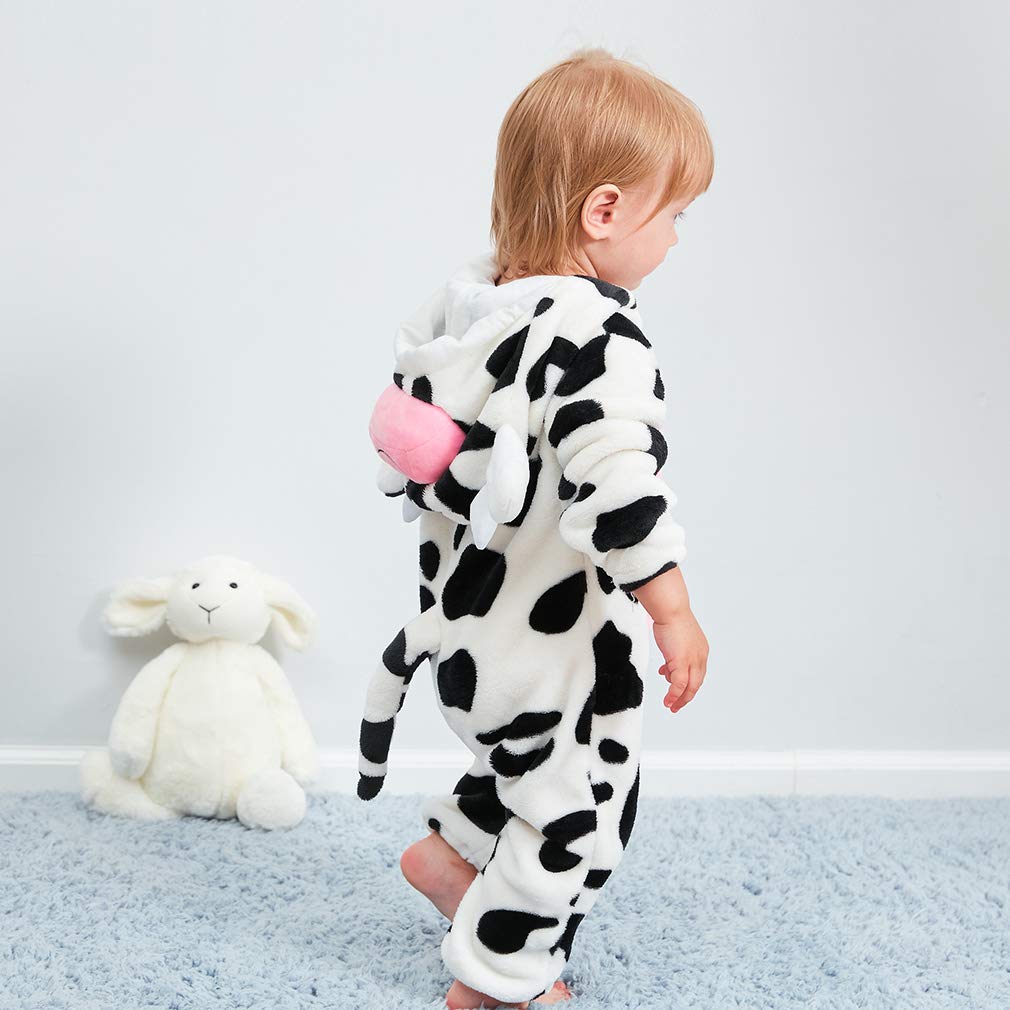 MICHLEY Unisex Baby Romper Winter Animal Cosplay Jumpsuit Outfit, Cow, 2-3T 🍁 All In One Marketplace Canada
