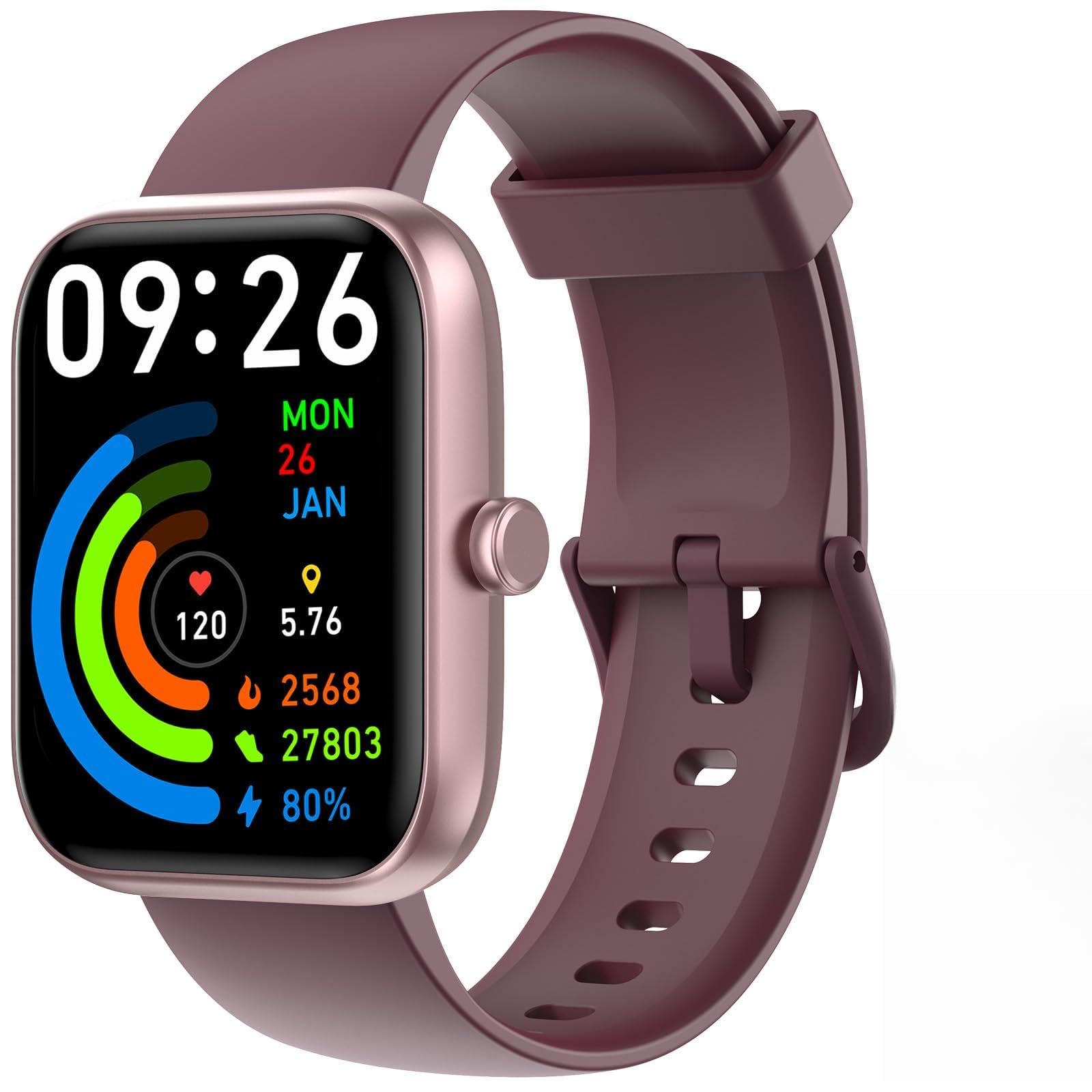Smart Watch for Men Women with Bluetooth Call, Alexa Built-in, Heart Rate & Sleep Monitor, 1.83" DIY Dial Fitness Watch with 100+ Sport Modes, IP68 Waterproof, Compatible with Android iOS