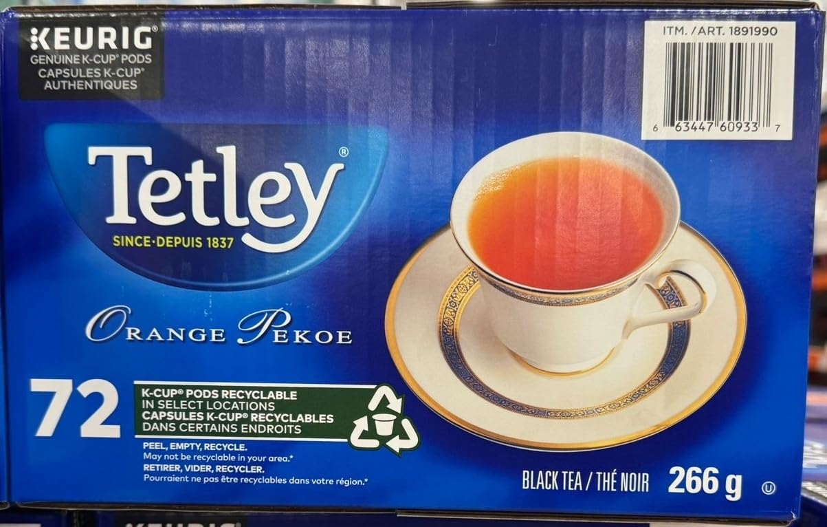 Tetley Orange Pekoe Tea K-Cup Pods, 72 Count