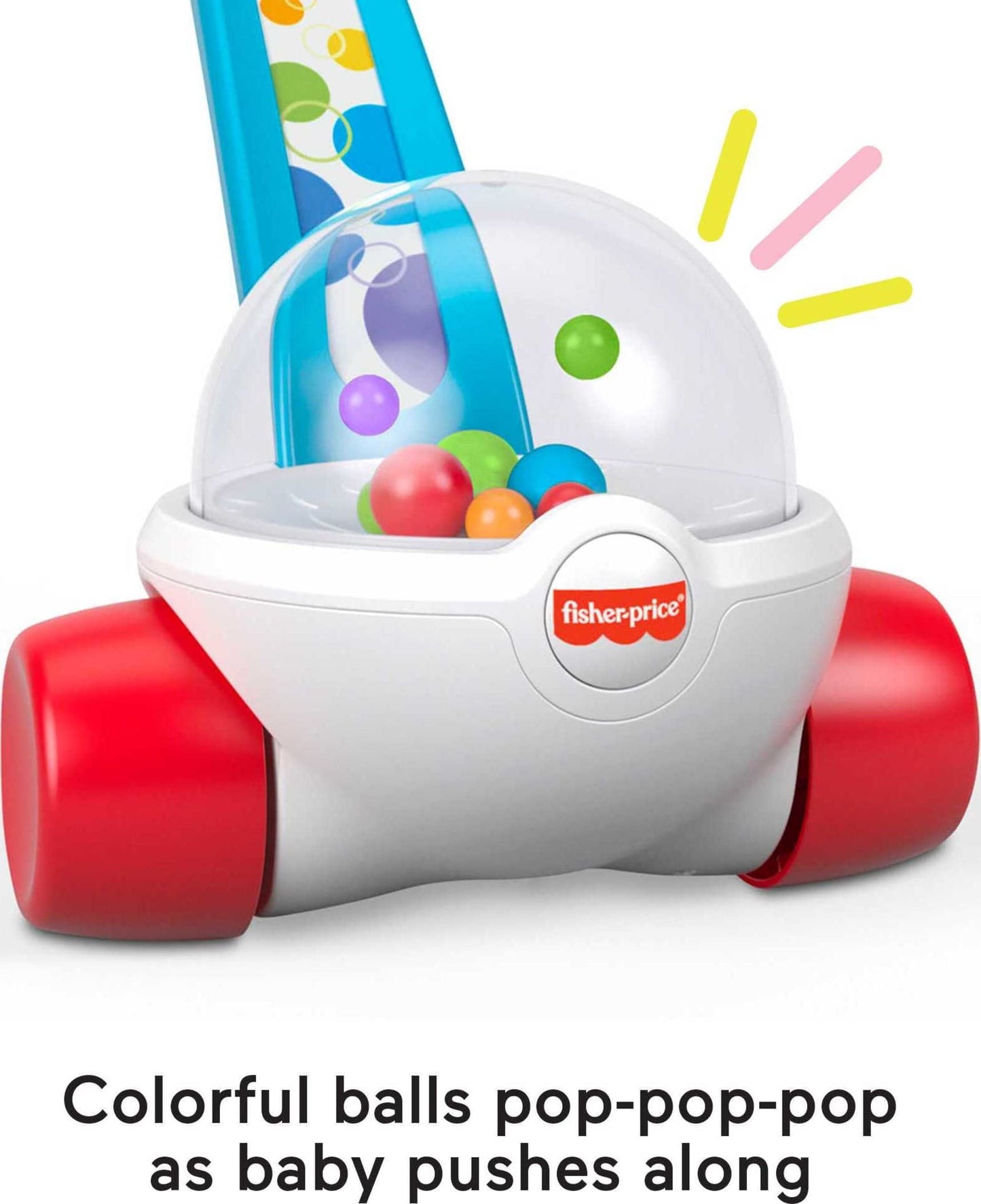 Fisher-Price Corn Popper, Blue Push-Along Toy Fisher-Price