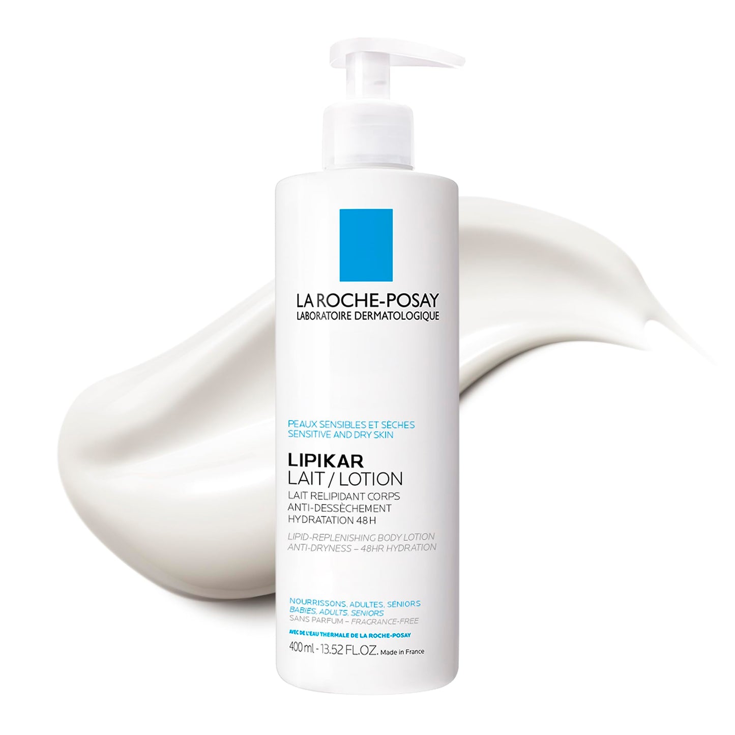 La Roche-Posay Body Lotion, Lipikar Body Lotion Daily Repair Moisturizing Lotion with Shea Butter and Glycerin, Fragrance Free, Paraben Free, 400mL - Available at All In One Marketplace Canada
