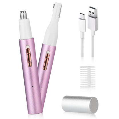Yunmiss Nose and Ear Trimmer Clipper for Women Men,2025 Rechargeable Painless Eyebrow & Facial Hair Trimmer with IPX7 Waterproof,Rechargeable Portable Hair Trimmer with Dual Edge Blades (Pink) - Available at All In One Marketplace Canada