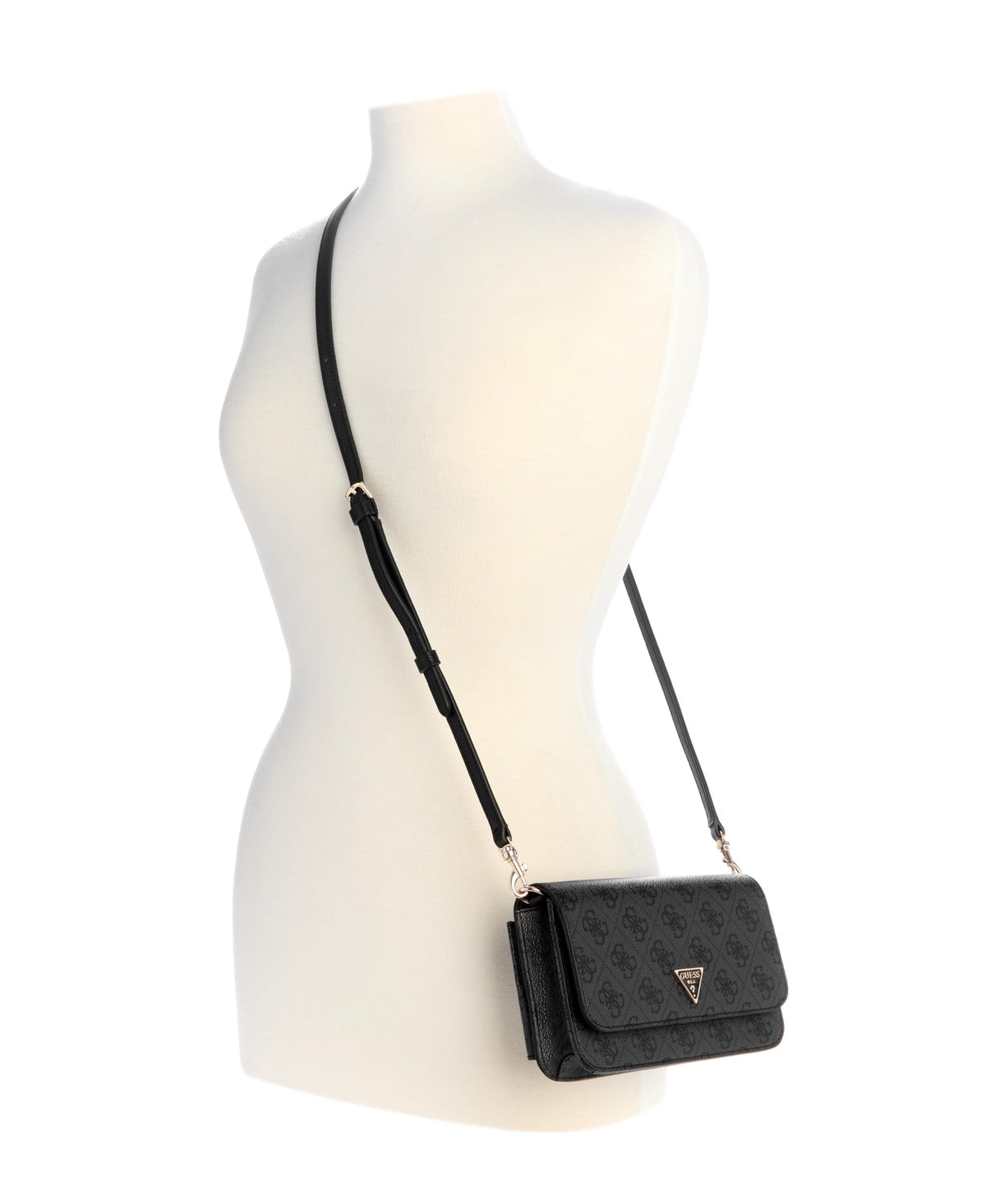 GUESS Noelle Ii Crossbody Flap Organizer, Coal Logo, One Size
