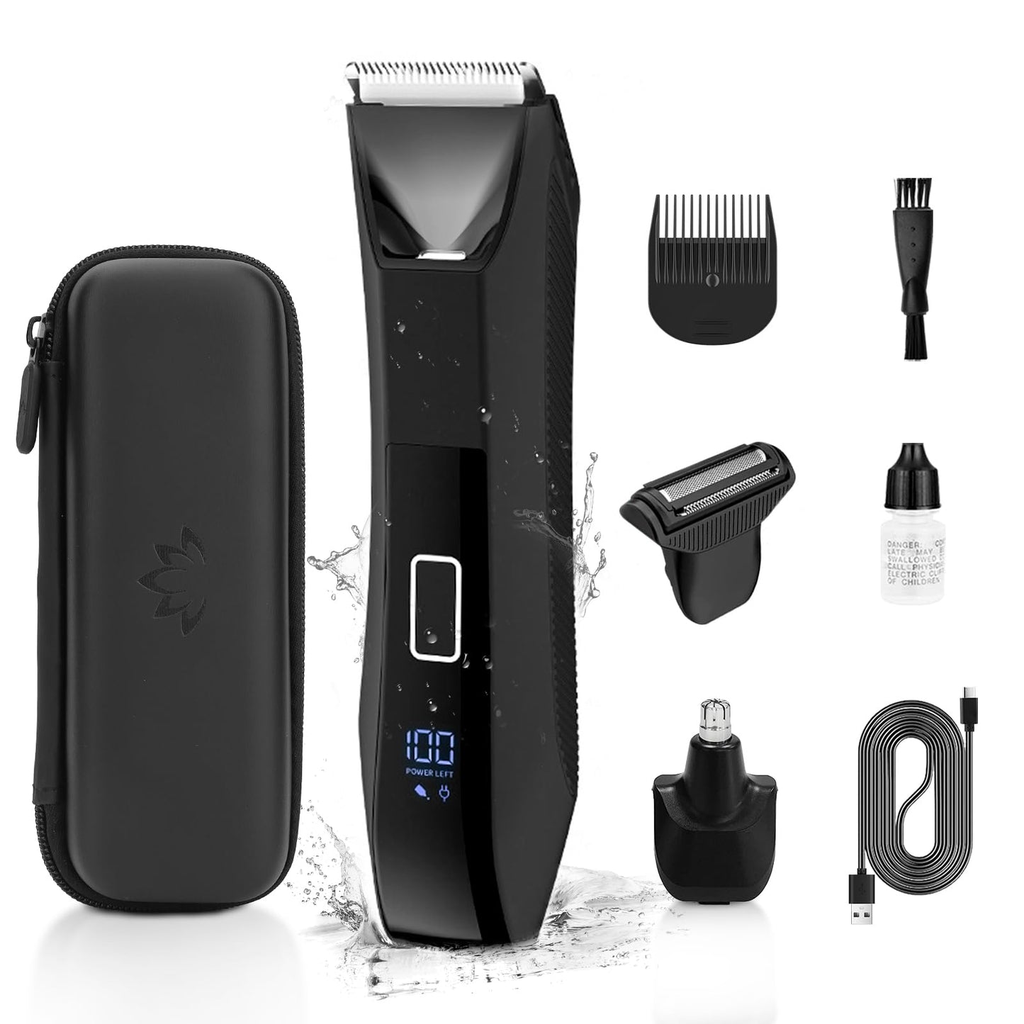 Manscape 3-in-1 Body Trimmer for Men, Groin, Pubic & Ball Hair Shaver No-Nick, Nose Hair Trimmer, Body Groomer for Smooth Shaving, Lightweight with Travel Lock, LED Display, IPX7 Waterproof, Gift Men - Available at All In One Marketplace Canada