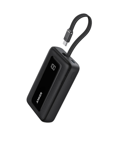 Anker Zolo Power Bank (2025 Upgraded Version), 20,000mAh 30W High-Speed Portable Charger with Built-in USB-C Cable, Battery Pack for iPhone 17/16 / 15 Series, Galaxy, and More (20000, Amp Hours)