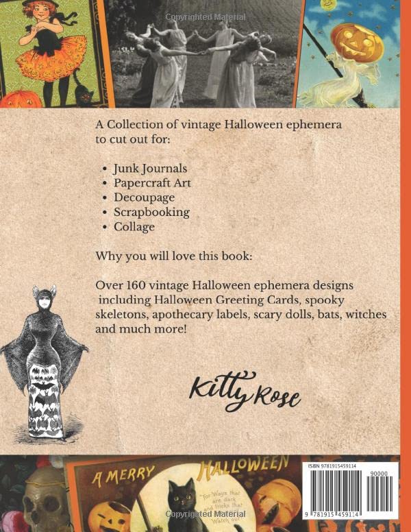 Éphémères d'Halloween vintage : collection d'images effrayantes à découper pour journaux créatifs, collages, découpage, scrapbooking et loisirs créatifs