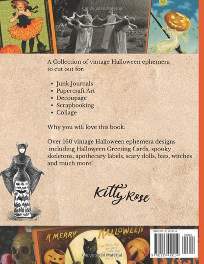 Éphémères d'Halloween vintage : collection d'images effrayantes à découper pour journaux créatifs, collages, découpage, scrapbooking et loisirs créatifs