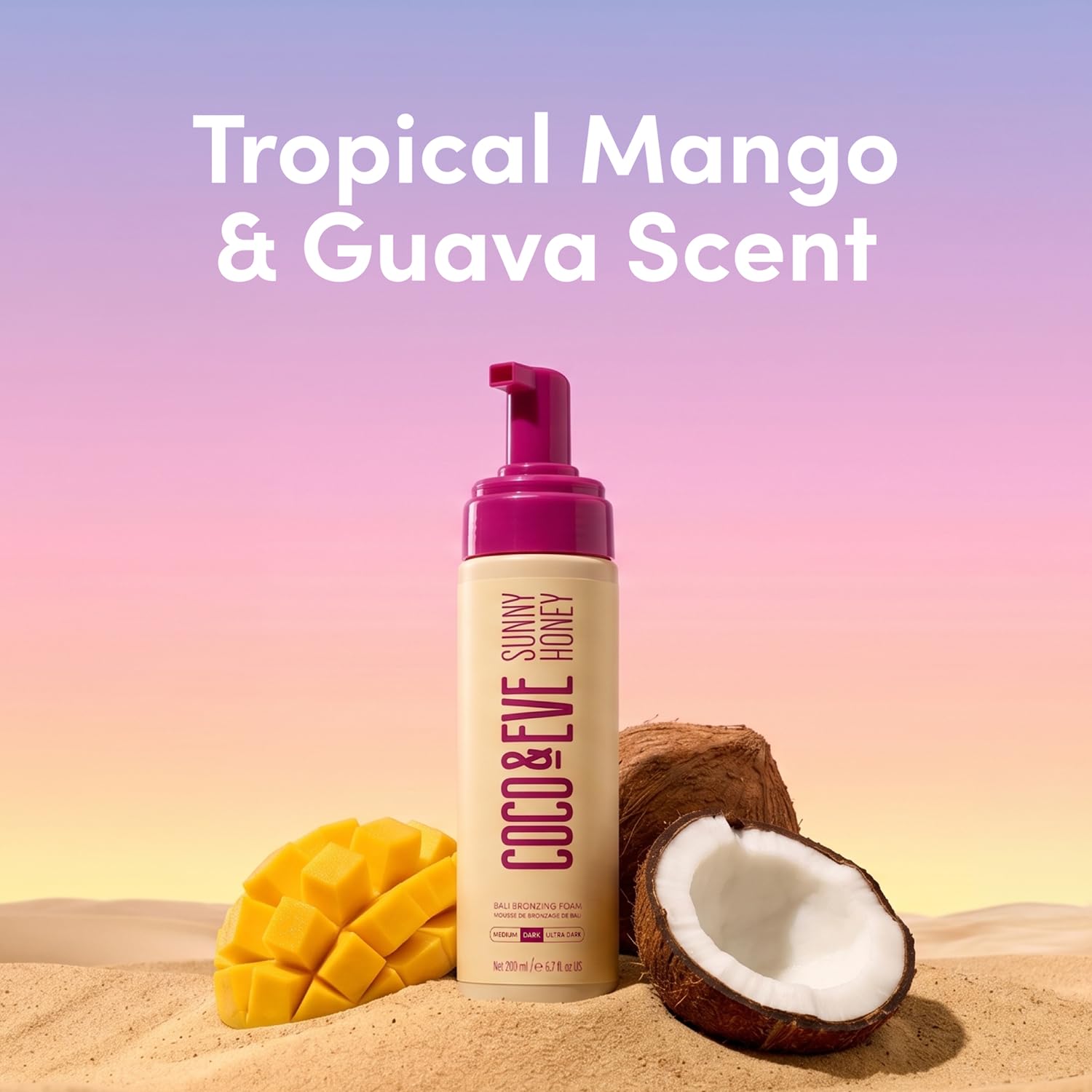 Coco & Eve Self Tanner Mousse - All Natural Sunless Tanning Mousse | Instant Self Tanning Lotion with Bali Bronzer | Sunny Honey Bali Bronzing Kit (Dark) - Available at All In One Marketplace Canada