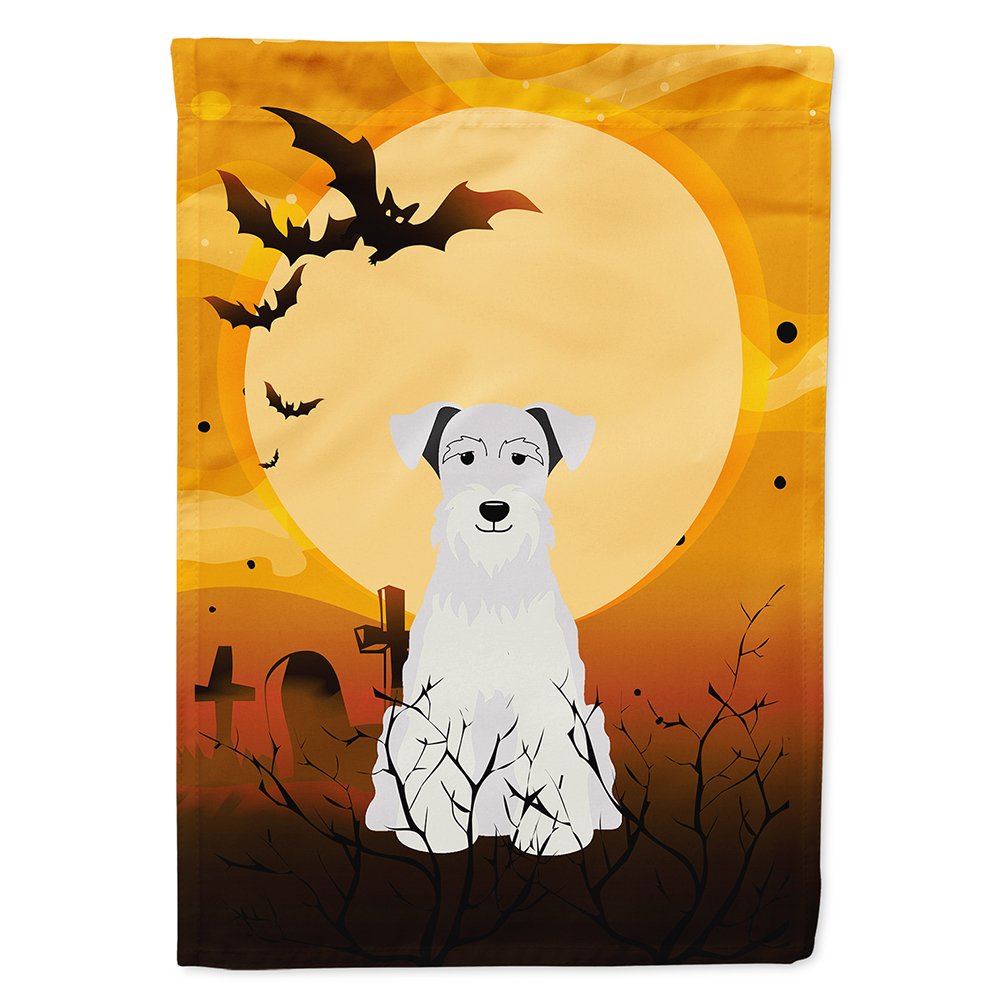 Caroline's Treasures BB4319CHF Halloween Miniature Schanuzer White Flag Canvas House Size, Large, Multicolor