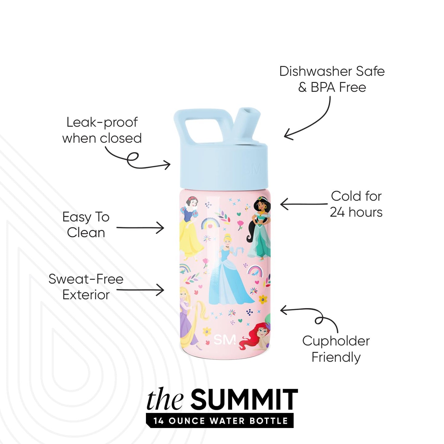 Simple Modern Disney Princess Kids Water Bottle & Toddler Cup | 14oz 🍁 All In One Marketplace Canada