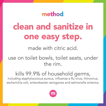 Method Toilet Bowl Cleaner, Biodegradable and Powergreen Toilet Cleaner that Cuts Through Grease and Grime Buildup, Spearmint Scent, 709 ml Bottle, 6 Pack
