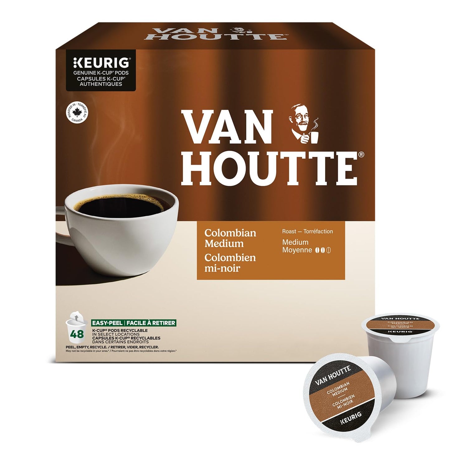 Van Houtte Colombian Medium Roast K-Cup Coffee Pods, 48 Count