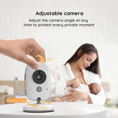 2026 Upgraded Boifun Baby Monitor No Wi-Fi, Baby Camera with 4" 720P IPS Screen, Night Vision, 3X Zoom, Two-Way Audio, Temperature Monitoring, Lullabies, Sound Detection, Just Turn On & Go