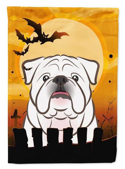 Drapeau de jardin Caroline's Treasures BB1778GF Halloween Bouledogue anglais blanc, petit, multicolore