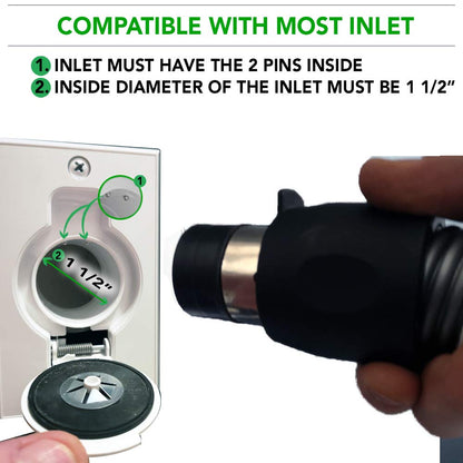 OVO Universal Central Vacuum Low Voltage Hose, Switch Control at The Handle, Fits Most Inlets, Crushproof, 30ft