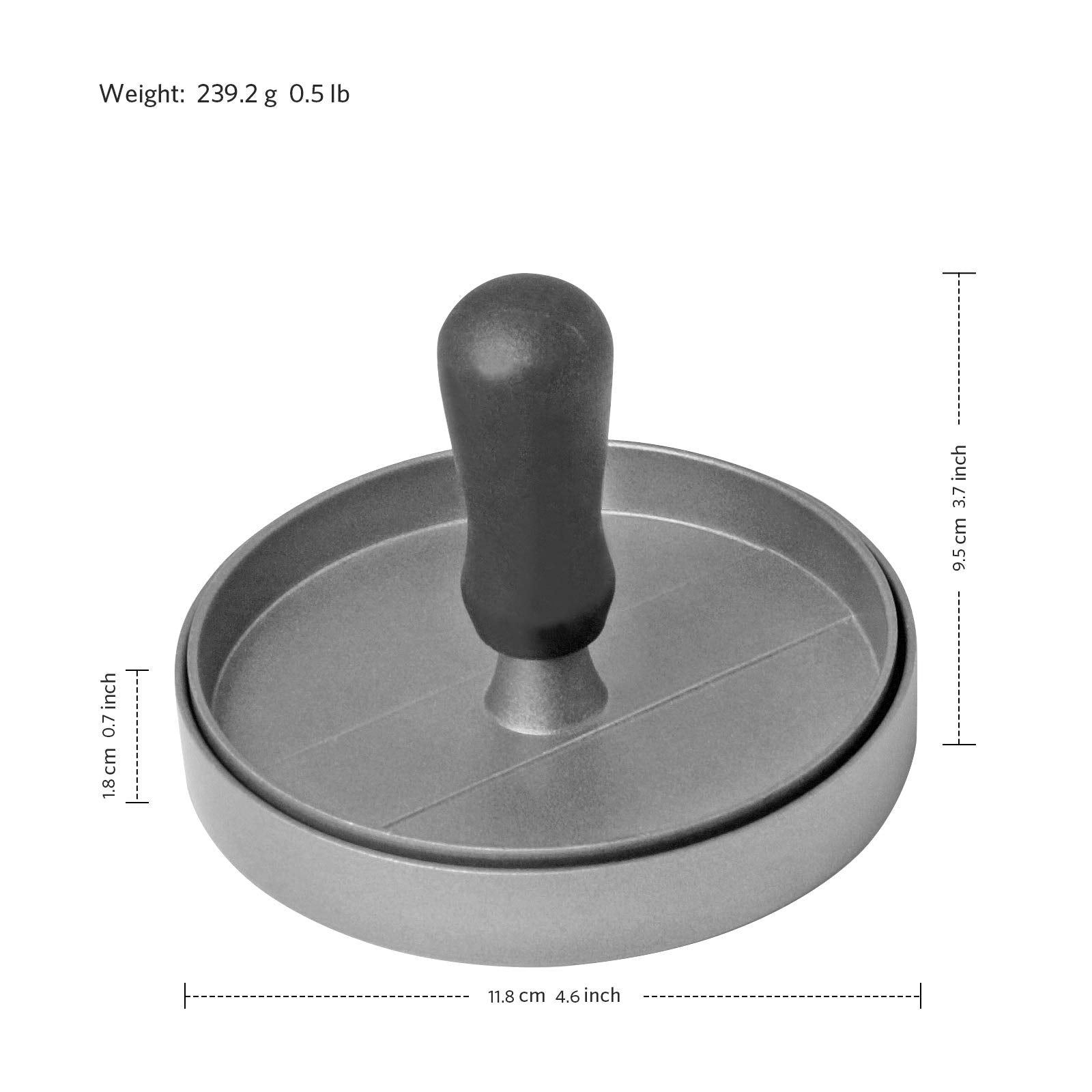 Asdirne Hamburger Press Patty Maker, Food Grade Aluminum Burger Press with ABS Handle, Non-Stick, Easy to Clean, with 50 Pcs Wax Patty Paper, 4.6" Diameter and 0.7" Depth - Available at All In One Marketplace Canada