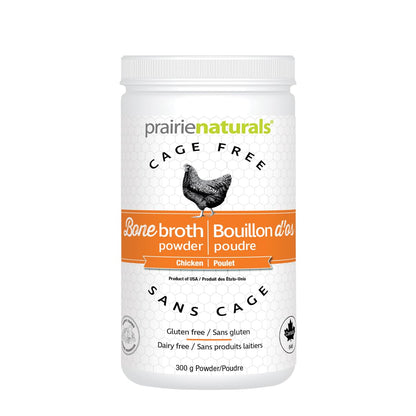 Prairie Naturals Chicken Bone Broth Powder – Rich Collagen Protein, Easy to Digest & Gut Friendly – Easy to Mix – Unflavoured & No Added Seasonings – No MSG, No Preservatives – Gluten-Free, Dairy-Free – 300 g