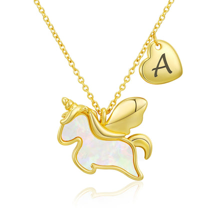 Jesvo Unicorn Necklace Gifts for Girls Women, Initial A Jewelry Birthday Valentine Gifts Ideas Christmas Stocking Stuffers for Her Kids Teen Tween Daughter Wife Girlfriend Mom Age 5-15 licorne bff 🍁 All In One Marketplace Canada