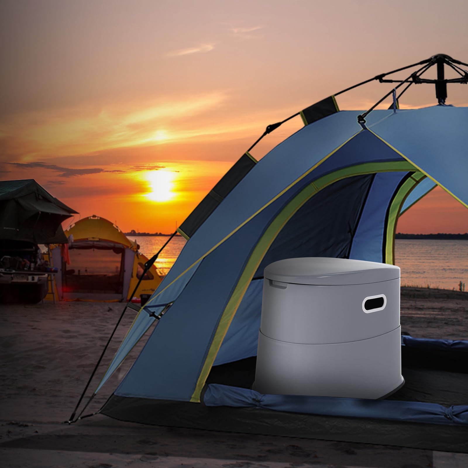 VEVOR Portable Toilet for Camping, Porta Potty with 1.3 Gal Detachable Inner Bucket & Removable Paper Holder, Commode with Dual Lids, Travel Toilet for Adults Kids Outdoor Camping Car Long Road Trips VEVOR