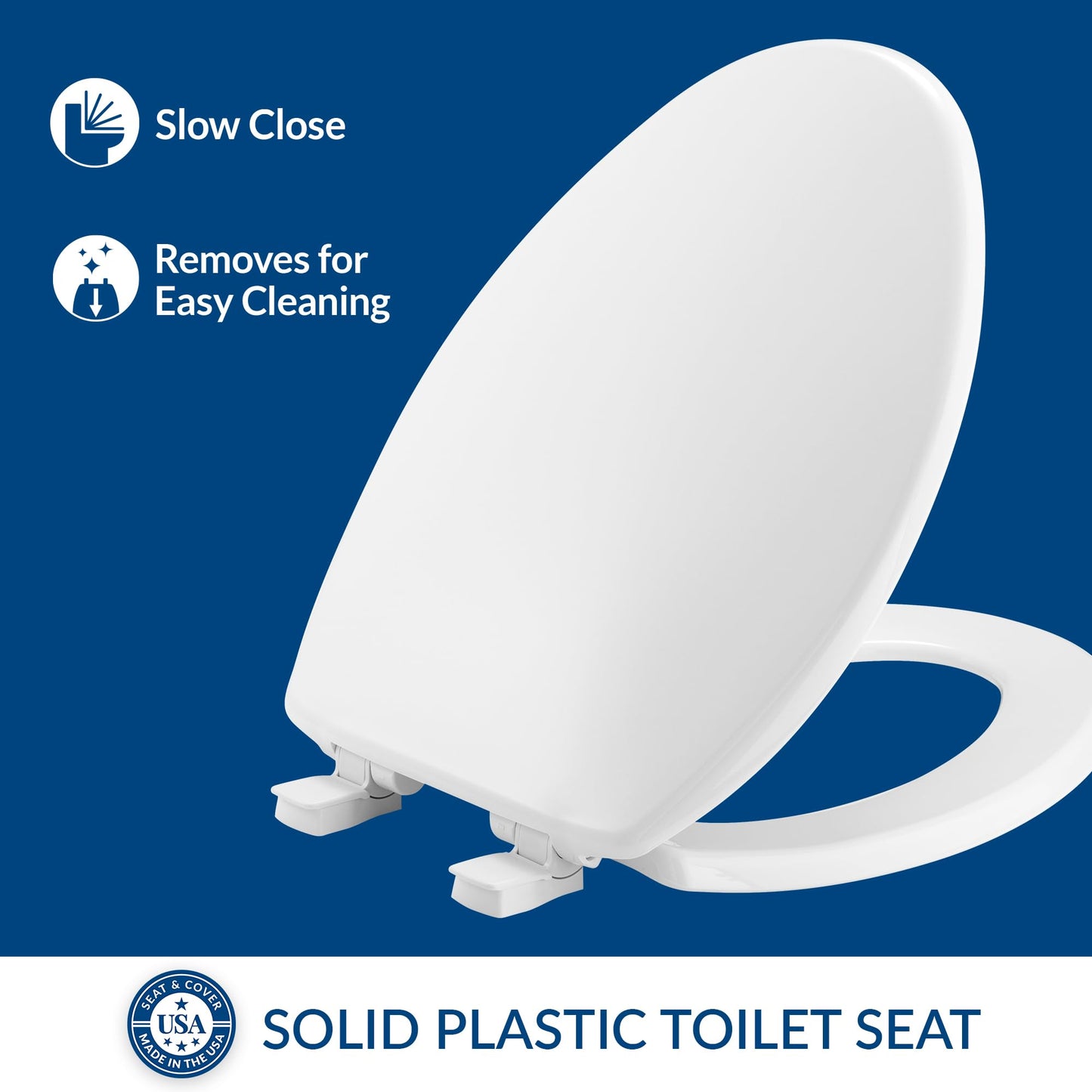 BEMIS 7300SLEC 000 Toilet Seat Will Slow Close and Removes Easy for Cleaning, Elongated, White 🍁 All In One Marketplace Canada