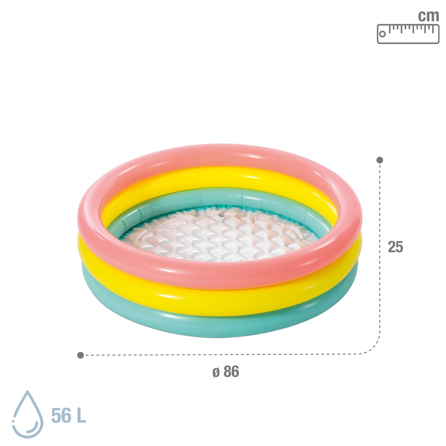 Intex 58924EP 34in x 10in Sunset Glow Soft Inflatable Baby Swimming Pool